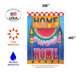 Watermelon 'Home Sweet Home' Outdoor House Flag 40" X 28" 7 Watermelon 'Home Sweet Home' Outdoor House Flag 40" X 28" -PatioVibe Shop 102615 3 61406.1682374345