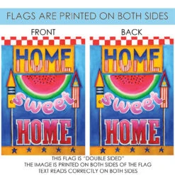 Watermelon 'Home Sweet Home' Outdoor House Flag 40" X 28" 8 Watermelon 'Home Sweet Home' Outdoor House Flag 40" X 28" -PatioVibe Shop 102615 4 54897.1682374345