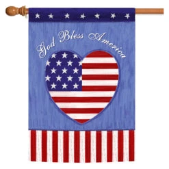 Patriotic God Bless Outdoor House Flag 40" X 28"