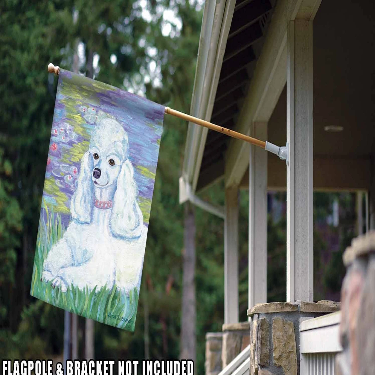 Bonet Poodle Outdoor House Flag 40" X 28" 2 Bonet Poodle Outdoor House Flag 40" X 28" - Image 2