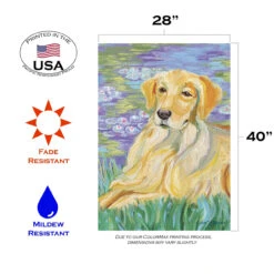 Bonet Golden Retriever Outdoor House Flag 40" X 28" 7 Bonet Golden Retriever Outdoor House Flag 40" X 28" -PatioVibe Shop 102631 3 79317.1682374228
