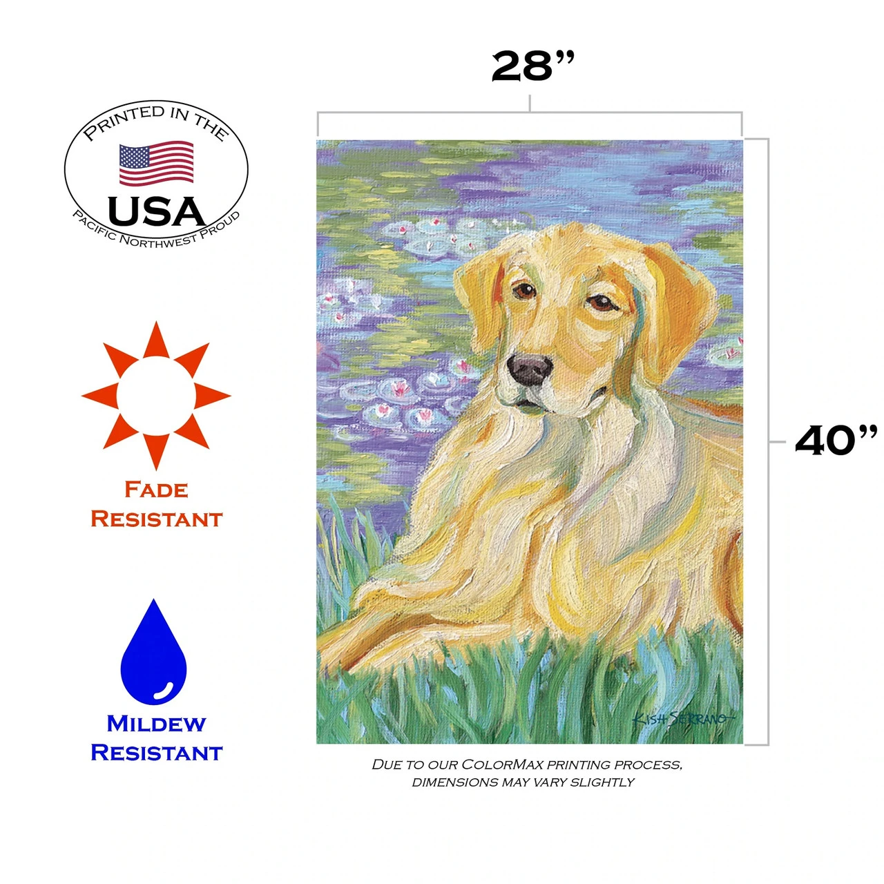 Bonet Golden Retriever Outdoor House Flag 40" X 28" 3 Bonet Golden Retriever Outdoor House Flag 40" X 28" - Image 3