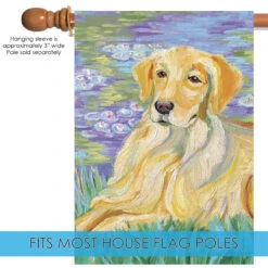 Bonet Golden Retriever Outdoor House Flag 40" X 28" 9 Bonet Golden Retriever Outdoor House Flag 40" X 28" -PatioVibe Shop 102631 5 80430.1682374229