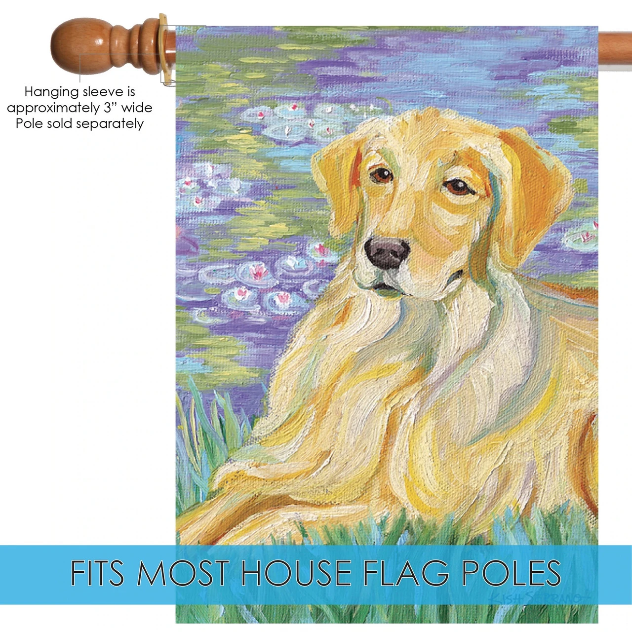 Bonet Golden Retriever Outdoor House Flag 40" X 28" 5 Bonet Golden Retriever Outdoor House Flag 40" X 28" - Image 5