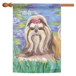 Bonet Shih Tzu Outdoor House Flag 40" X 28"