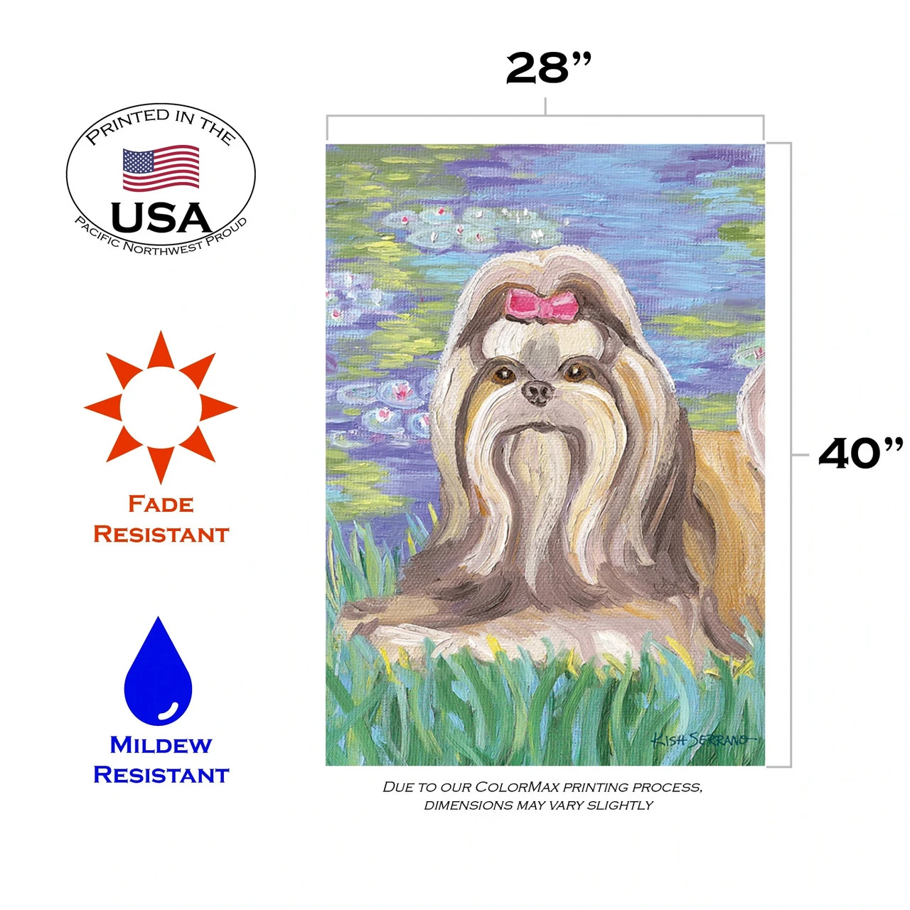 Bonet Shih Tzu Outdoor House Flag 40" X 28" 3 Bonet Shih Tzu Outdoor House Flag 40" X 28" - Image 3