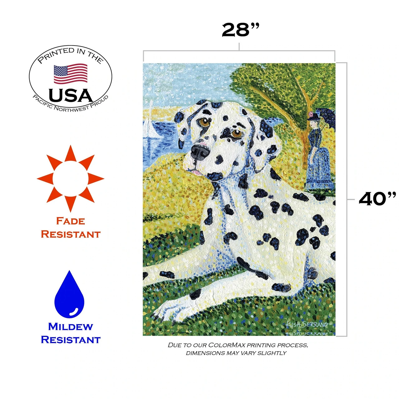 Grrraut Dalmatian Outdoor House Flag 40" X 28" 3 Grrraut Dalmatian Outdoor House Flag 40" X 28" - Image 3