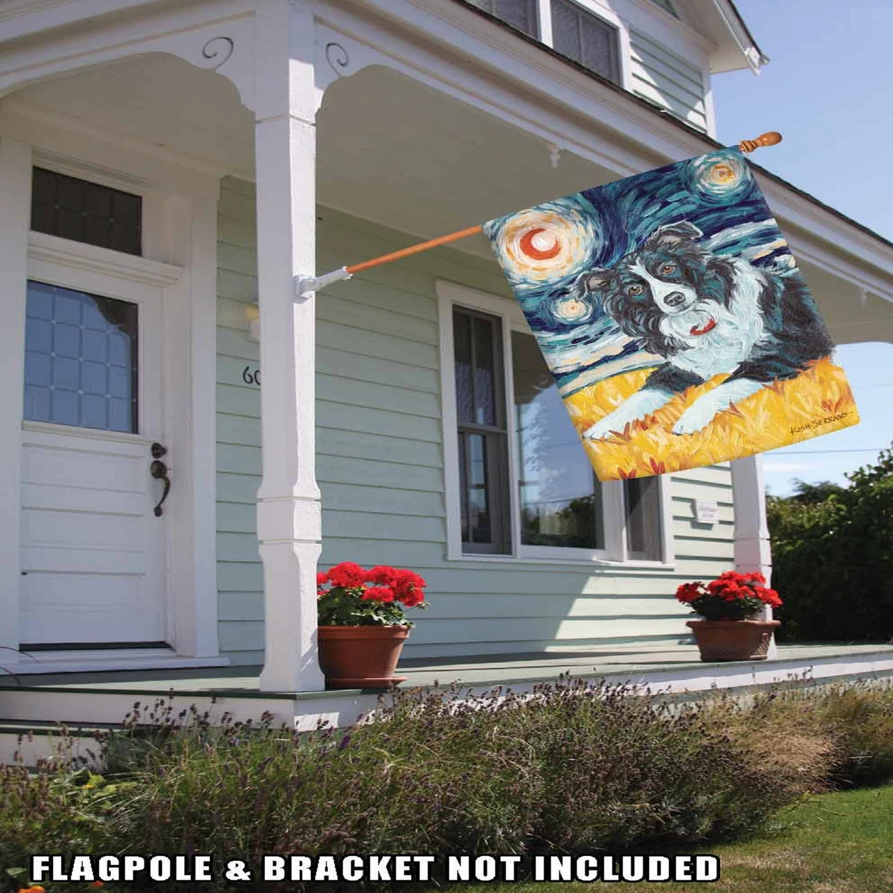 Van Growl Border Collie Outdoor House Flag 40" X 28" 2 Van Growl Border Collie Outdoor House Flag 40" X 28" - Image 2