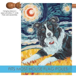 Van Growl Border Collie Outdoor House Flag 40" X 28" 9 Van Growl Border Collie Outdoor House Flag 40" X 28" -PatioVibe Shop 102648 5 27615.1682374246
