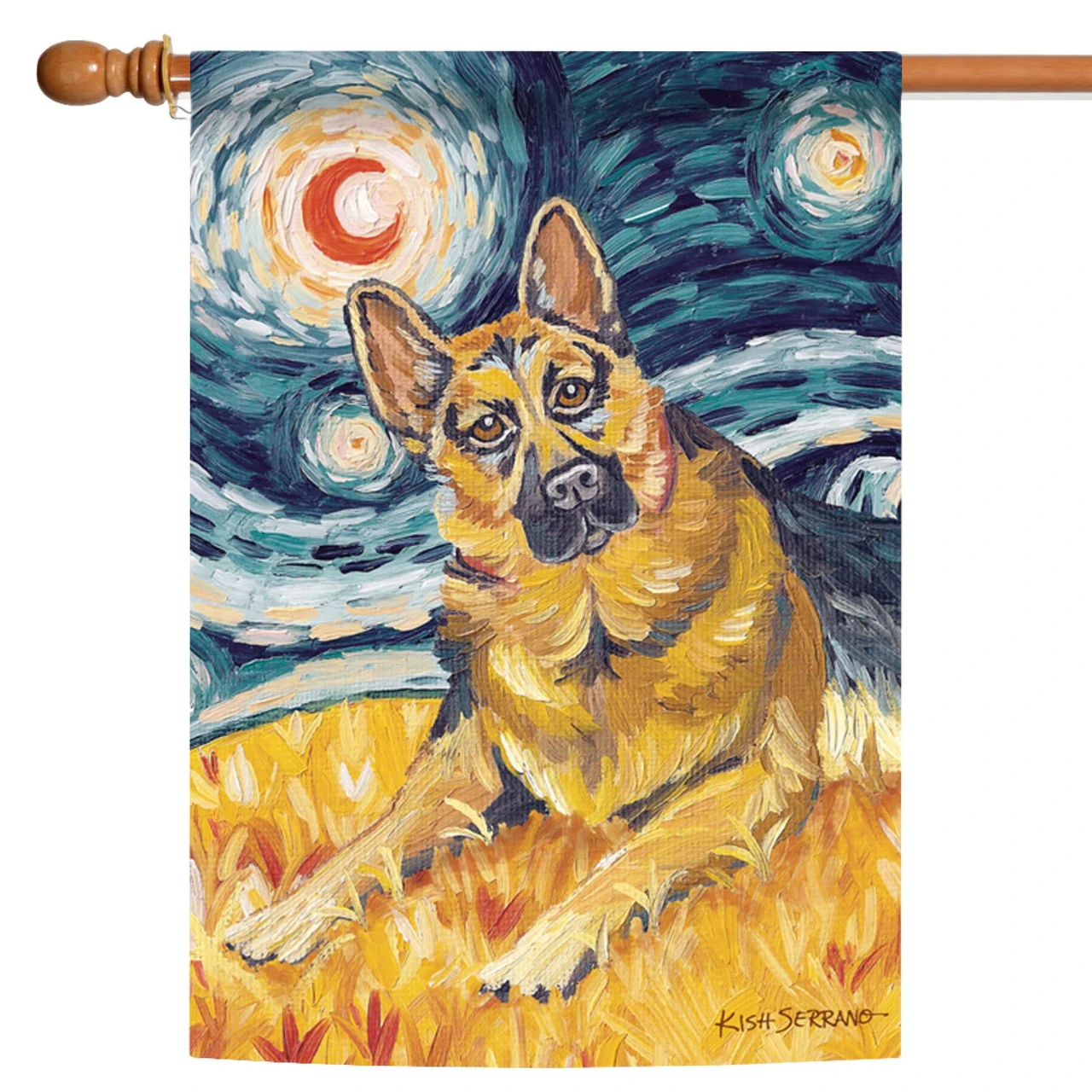 German Shepherd Outdoor House Flag 40" X 28" 1 German Shepherd Outdoor House Flag 40" X 28"