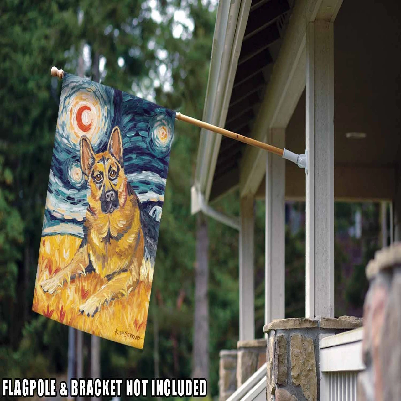 German Shepherd Outdoor House Flag 40" X 28" 2 German Shepherd Outdoor House Flag 40" X 28" - Image 2