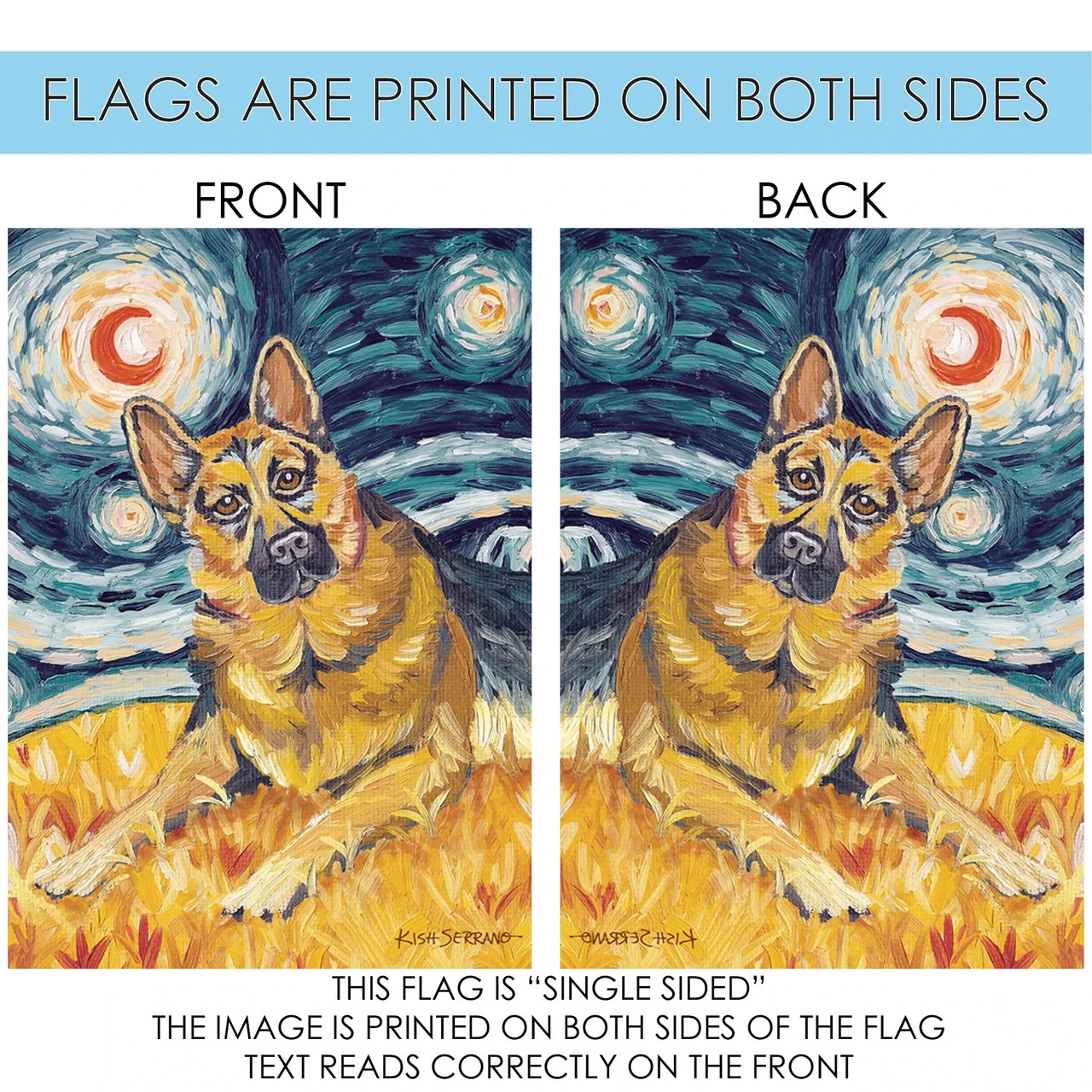German Shepherd Outdoor House Flag 40" X 28" 4 German Shepherd Outdoor House Flag 40" X 28" - Image 4