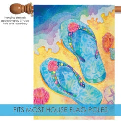 Beach Flip Flops Blue And YellowHouse Flag40" X 28" 9 Beach Flip Flops Blue And YellowHouse Flag40" X 28" -PatioVibe Shop 109192 5 22528.1682374159