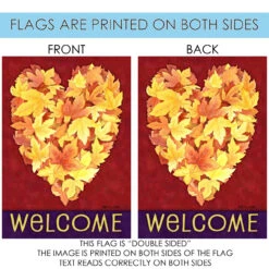 Leaf Heart Rectangular Outdoor House Flag 40" X 28" 8 Leaf Heart Rectangular Outdoor House Flag 40" X 28" -PatioVibe Shop 109260 4 72263.1682375588