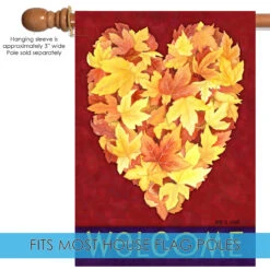Leaf Heart Rectangular Outdoor House Flag 40" X 28" 9 Leaf Heart Rectangular Outdoor House Flag 40" X 28" -PatioVibe Shop 109260 5 71739.1682375588