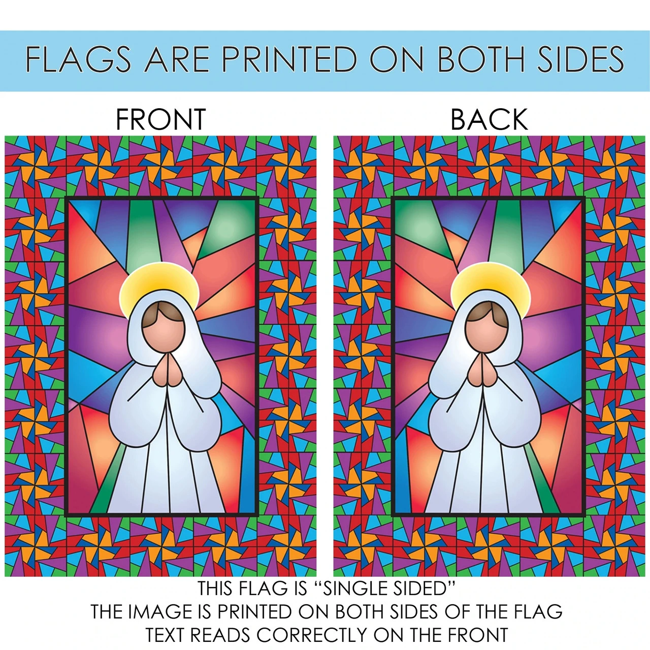 Stained Glass Angel Outdoor House Flag 40" X 28" 4 Stained Glass Angel Outdoor House Flag 40" X 28" - Image 4