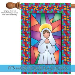 Stained Glass Angel Outdoor House Flag 40" X 28" 9 Stained Glass Angel Outdoor House Flag 40" X 28" -PatioVibe Shop 109273 5 02663.1682375579