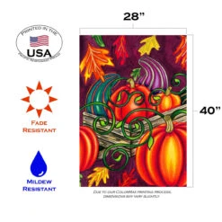 Fall Harvest Gourds Outdoor House Flag 40" X 28" -PatioVibe Shop 109364 3 42437.1682372265