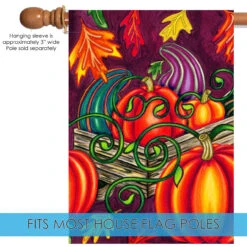 Fall Harvest Gourds Outdoor House Flag 40" X 28" -PatioVibe Shop 109364 5 37249.1682372265