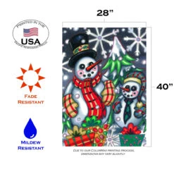 Christmas Snow Gathering Outdoor House Flag 40" X 28" -PatioVibe Shop 109369 3 30692.1682375508