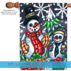 Christmas Snow Gathering Outdoor House Flag 40" X 28" -PatioVibe Shop 109369 5 35912.1682375508