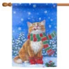 Christmas Kitten Mittens Outdoor House Flag 40" X 28"