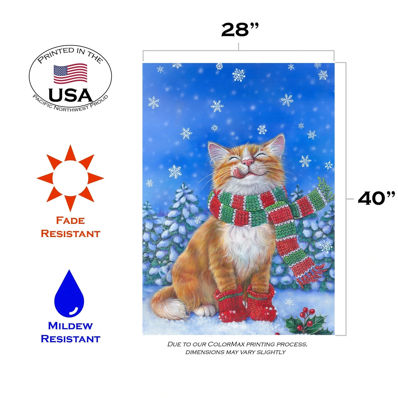 Christmas Kitten Mittens Outdoor House Flag 40" X 28" 4 Christmas Kitten Mittens Outdoor House Flag 40" X 28" - Image 4