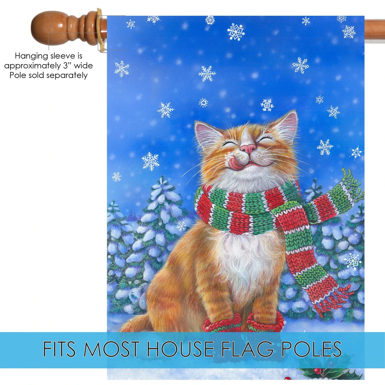 Christmas Kitten Mittens Outdoor House Flag 40" X 28" 5 Christmas Kitten Mittens Outdoor House Flag 40" X 28" - Image 5