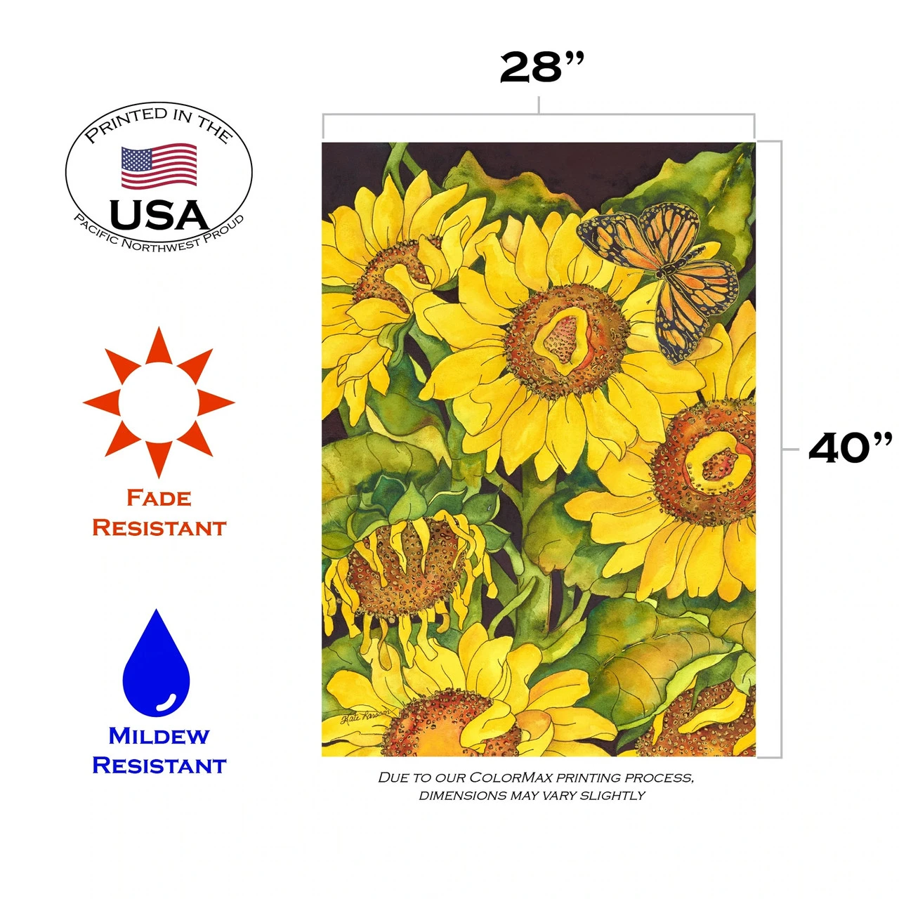 Sunflower Delight Outdoor Garden Flag 40" X 28" 3 Sunflower Delight Outdoor Garden Flag 40" X 28" - Image 3