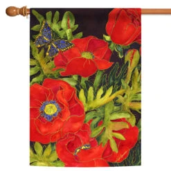 Popping Poppies Outdoor House Flag 40" X 28"