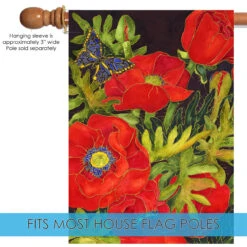 Popping Poppies Outdoor House Flag 40" X 28" 9 Popping Poppies Outdoor House Flag 40" X 28" -PatioVibe Shop 109380 5 86764.1682375536