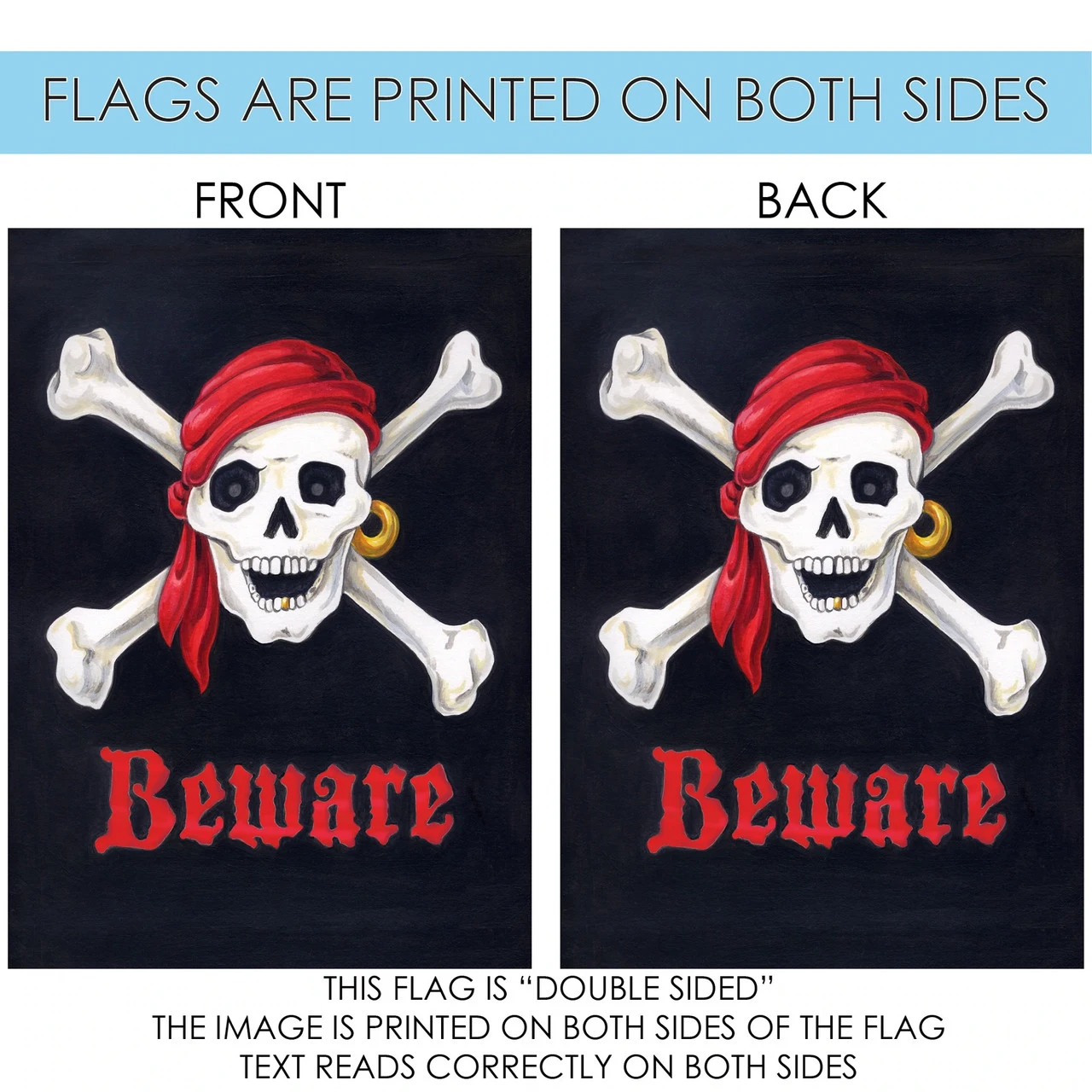 Halloween "Beware" Outdoor House Flag 40" X 28" 4 Halloween "Beware" Outdoor House Flag 40" X 28" - Image 4