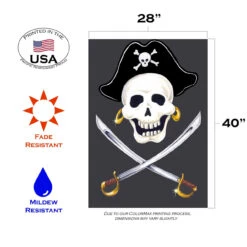 Halloween Pirate Skull Crossbones Sword Outdoor House Flag 40" X 28" 7 Halloween Pirate Skull Crossbones Sword Outdoor House Flag 40" X 28" -PatioVibe Shop 109390 3 10747.1682375550