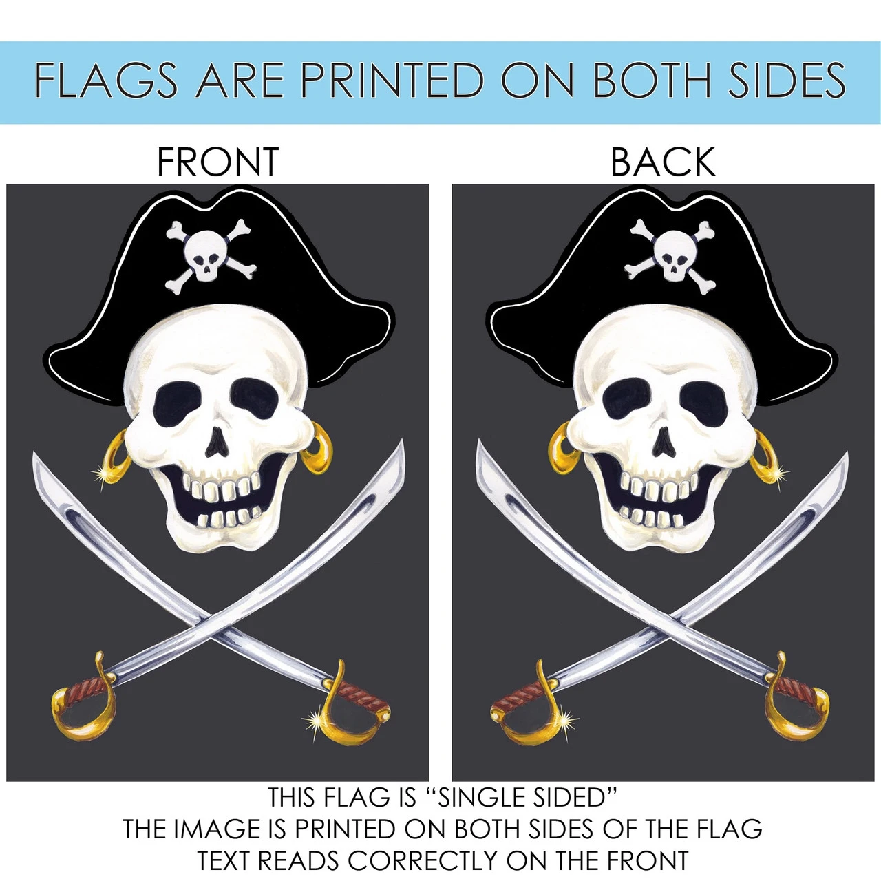 Halloween Pirate Skull Crossbones Sword Outdoor House Flag 40" X 28" 4 Halloween Pirate Skull Crossbones Sword Outdoor House Flag 40" X 28" - Image 4