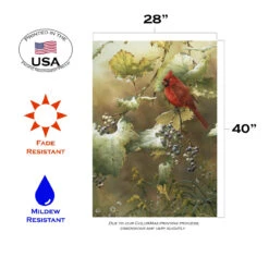 Perching Adorable Cardinal Outdoor House Flag 40" X 28" -PatioVibe Shop 109398 3 88733.1682375439