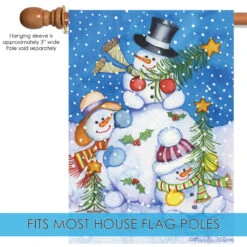 Snowman Christmas Tree Outdoor House Flag 40" X 28" -PatioVibe Shop 109427 5 14200.1682375389