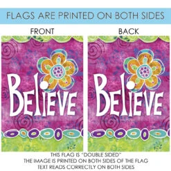 Floral 'Believe' Outdoor House Flag 40" X 28" -PatioVibe Shop 109496 4 11207.1682375266
