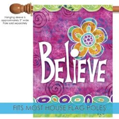 Floral 'Believe' Outdoor House Flag 40" X 28" -PatioVibe Shop 109496 5 13563.1682375266