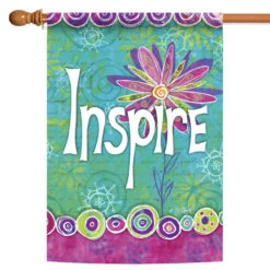 Floral 'Inspire' Outdoor House Flag 40" X 28"