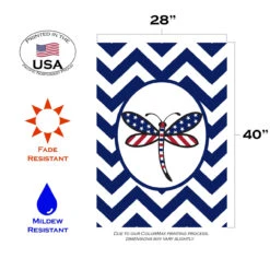 Patriotic Dragonfly Outdoor House Flag 40" X 28" -PatioVibe Shop 109509 3 67347.1682375220