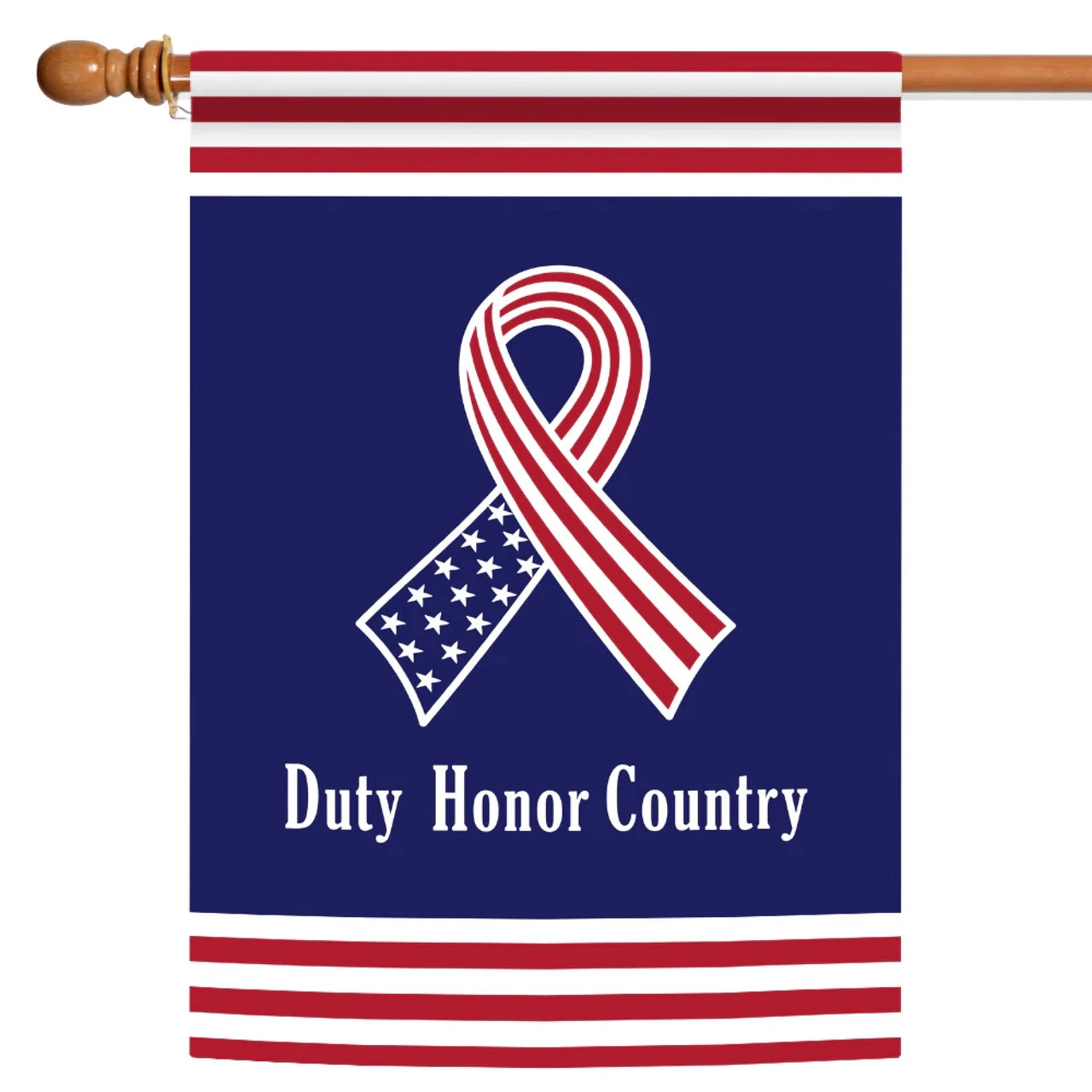 Patriotic Ribbon 'Duty Honor Country' Outdoor House Flag 40" X 28" 1 Patriotic Ribbon 'Duty Honor Country' Outdoor House Flag 40" X 28"