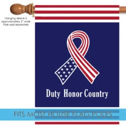 Patriotic Ribbon 'Duty Honor Country' Outdoor House Flag 40" X 28" 9 Patriotic Ribbon 'Duty Honor Country' Outdoor House Flag 40" X 28" -PatioVibe Shop 109512 5 71596.1682375341