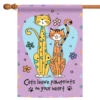 Kitty Paws Yellow And Orange House Flag 40" X 28"