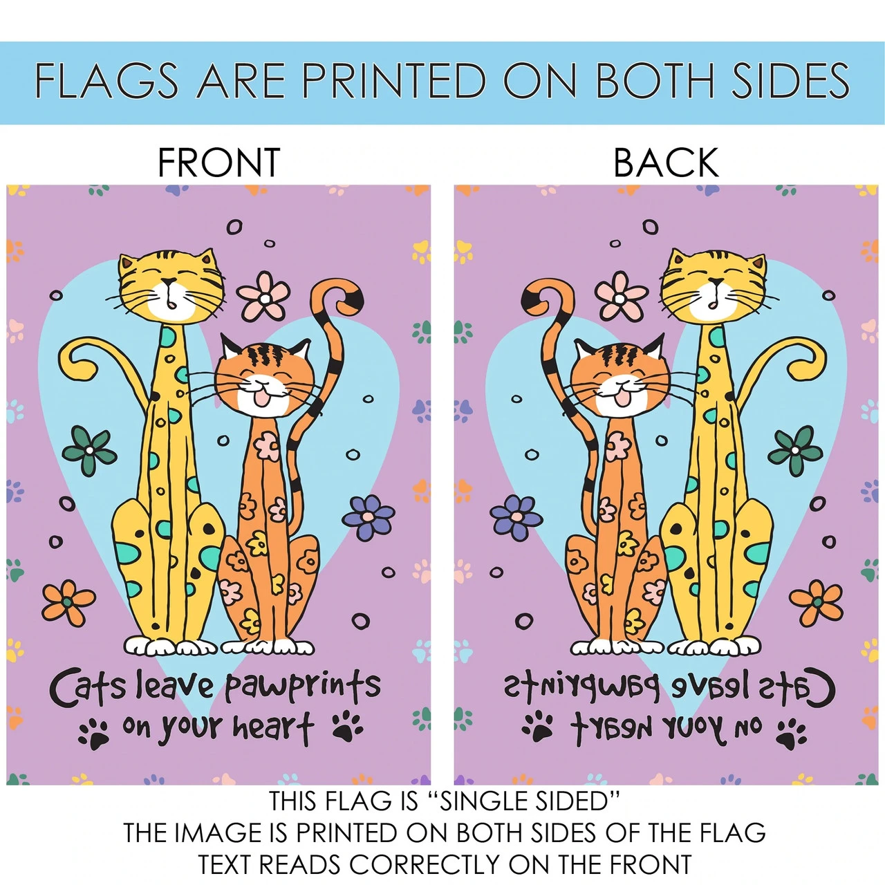 Kitty Paws Yellow And Orange House Flag 40" X 28" 4 Kitty Paws Yellow And Orange House Flag 40" X 28" - Image 4