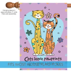 Kitty Paws Yellow And Orange House Flag 40" X 28" 9 Kitty Paws Yellow And Orange House Flag 40" X 28" -PatioVibe Shop 109519 5 69783.1682375338