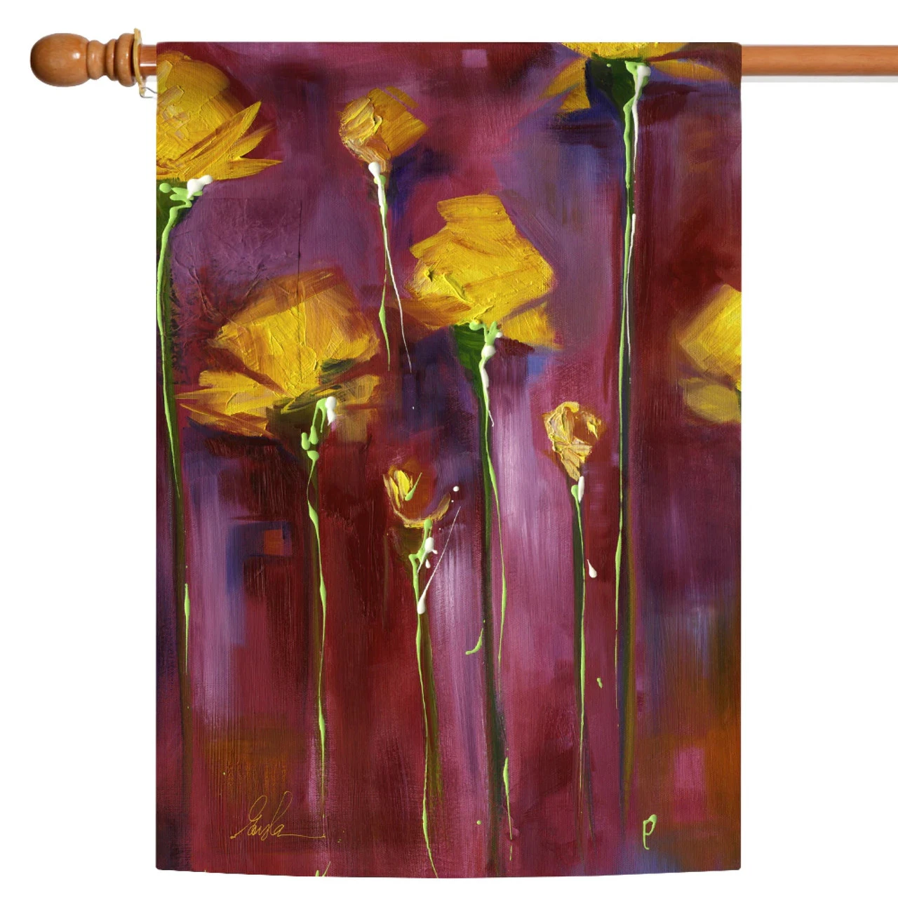Festive Flowers Red And Yellow House Flag 40" X 28" 1 Festive Flowers Red And Yellow House Flag 40" X 28"