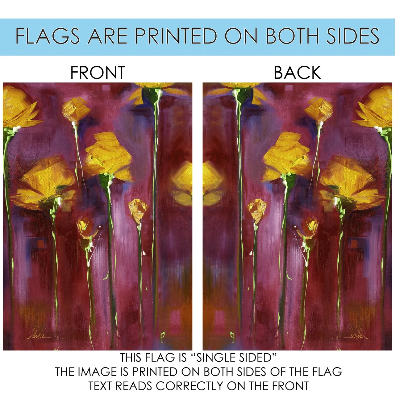 Festive Flowers Red And Yellow House Flag 40" X 28" 4 Festive Flowers Red And Yellow House Flag 40" X 28" - Image 4