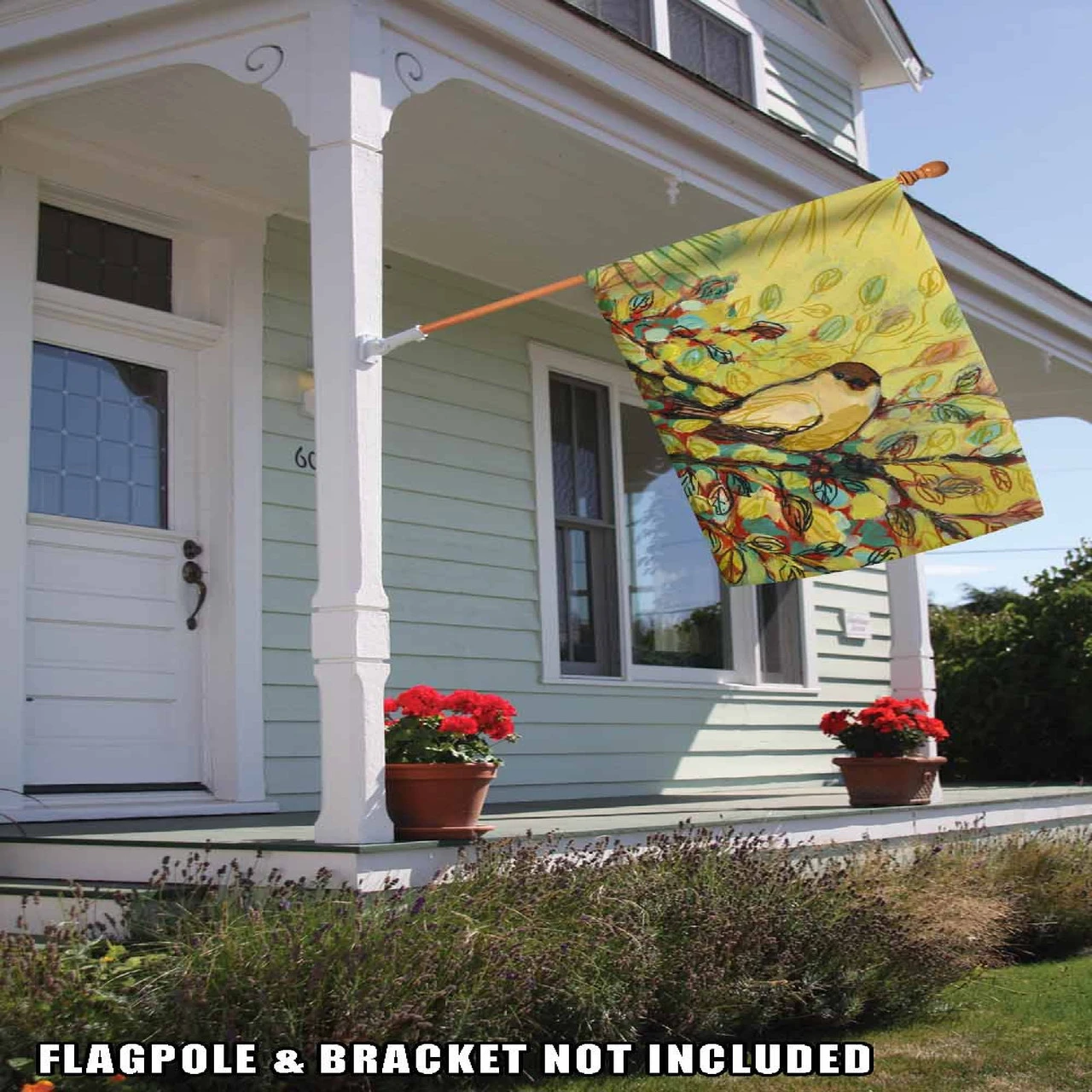 Goldfinch Waiting Yellow House Flag 40" X 28" 2 Goldfinch Waiting Yellow House Flag 40" X 28" - Image 2
