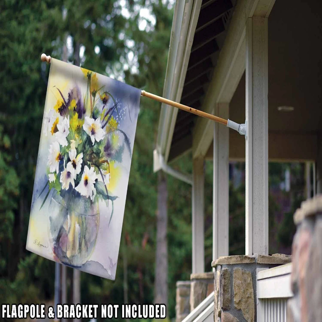 Blooming Flowers Vase Outdoor House Flag 40" X 28" 2 Blooming Flowers Vase Outdoor House Flag 40" X 28" - Image 2