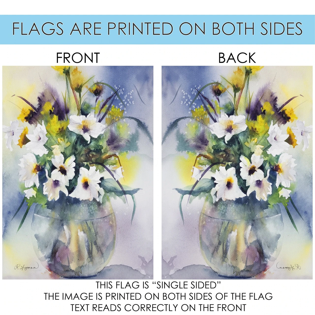 Blooming Flowers Vase Outdoor House Flag 40" X 28" 4 Blooming Flowers Vase Outdoor House Flag 40" X 28" - Image 4